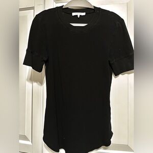 Frame Denim Black Ribbed Tee